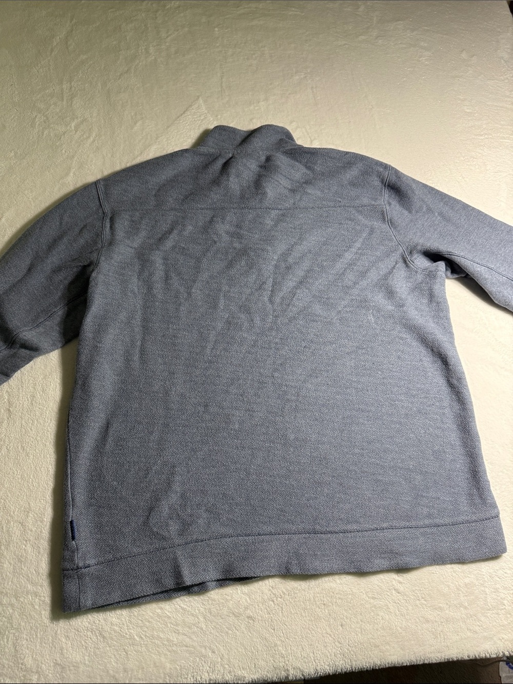 ROWM Men's Half-Zip Sweater Pullover in Heathered Light Blue - Picture 5 of 5